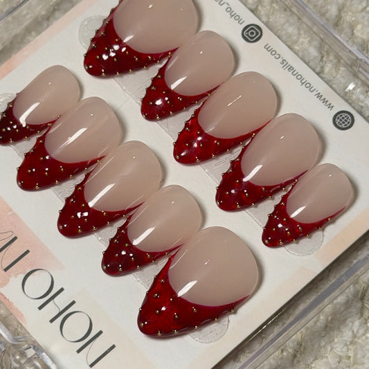 Studded Scarlet - Noho Nails