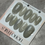 Grey Green Gold - Noho Nails