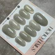 Grey Green Gold - Noho Nails