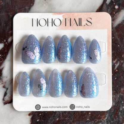 Silver Studded Blue - Noho Nails