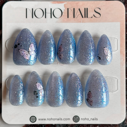 Silver Studded Blue - Noho Nails
