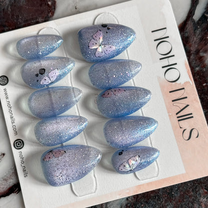 Silver Studded Blue - Noho Nails