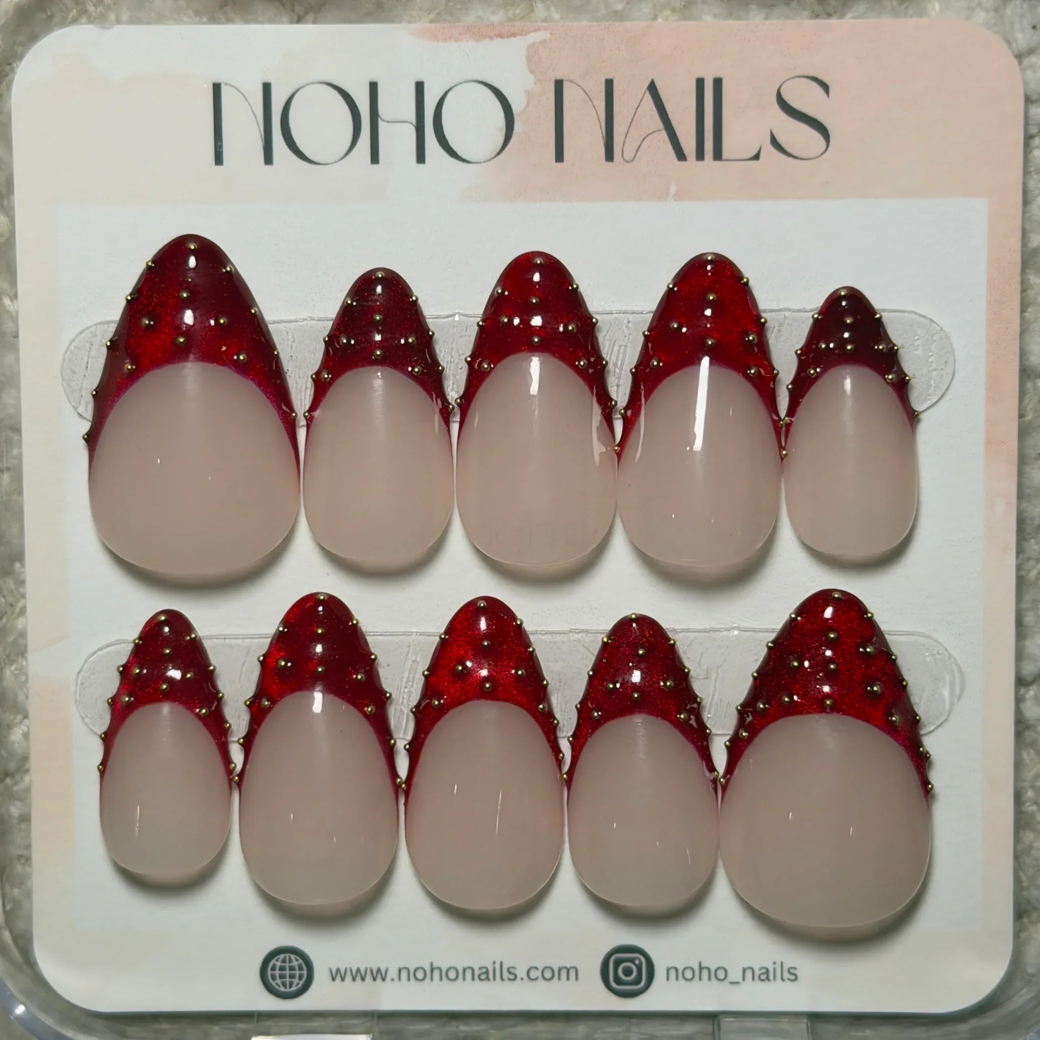 Studded Scarlet - Noho Nails