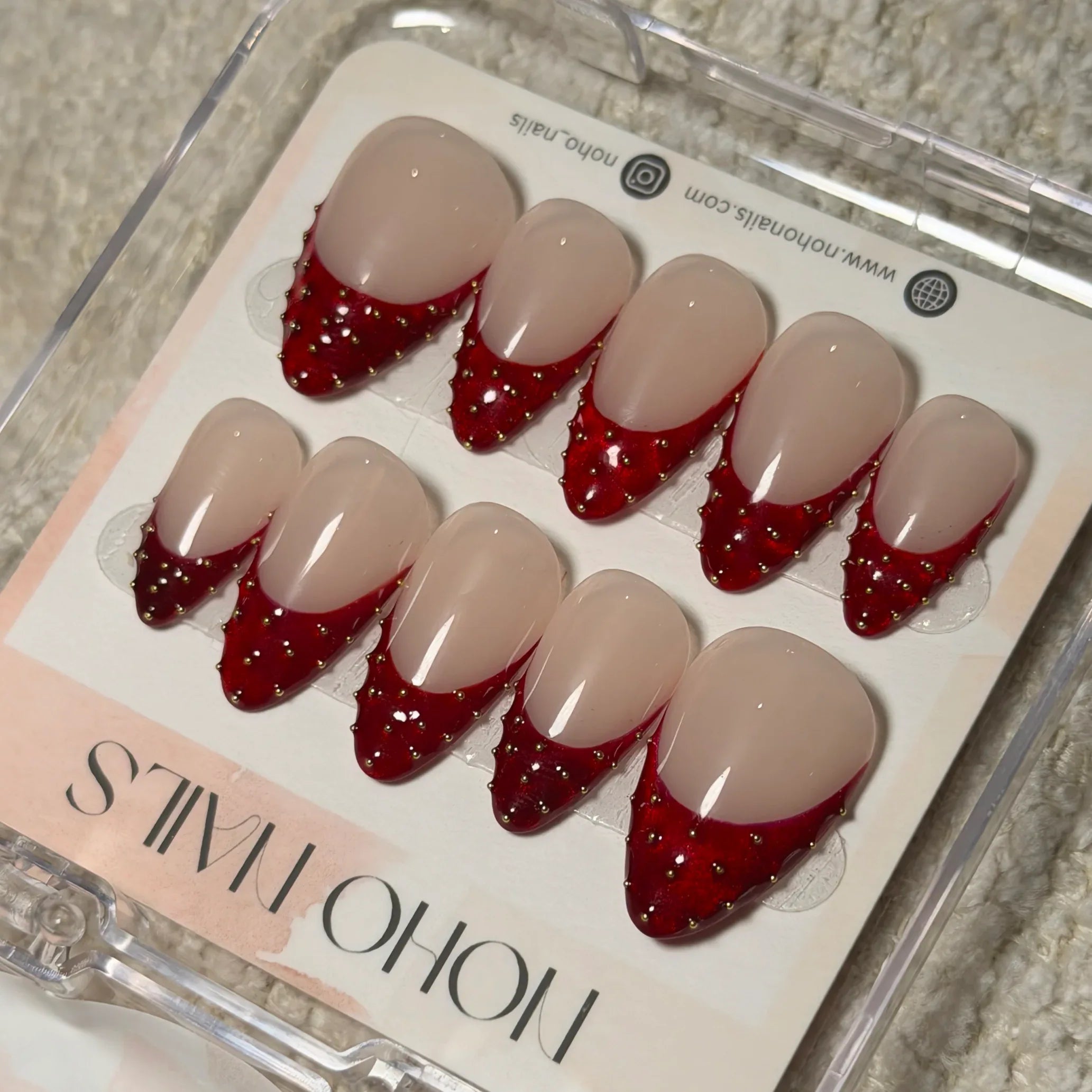 Studded Scarlet - Noho Nails