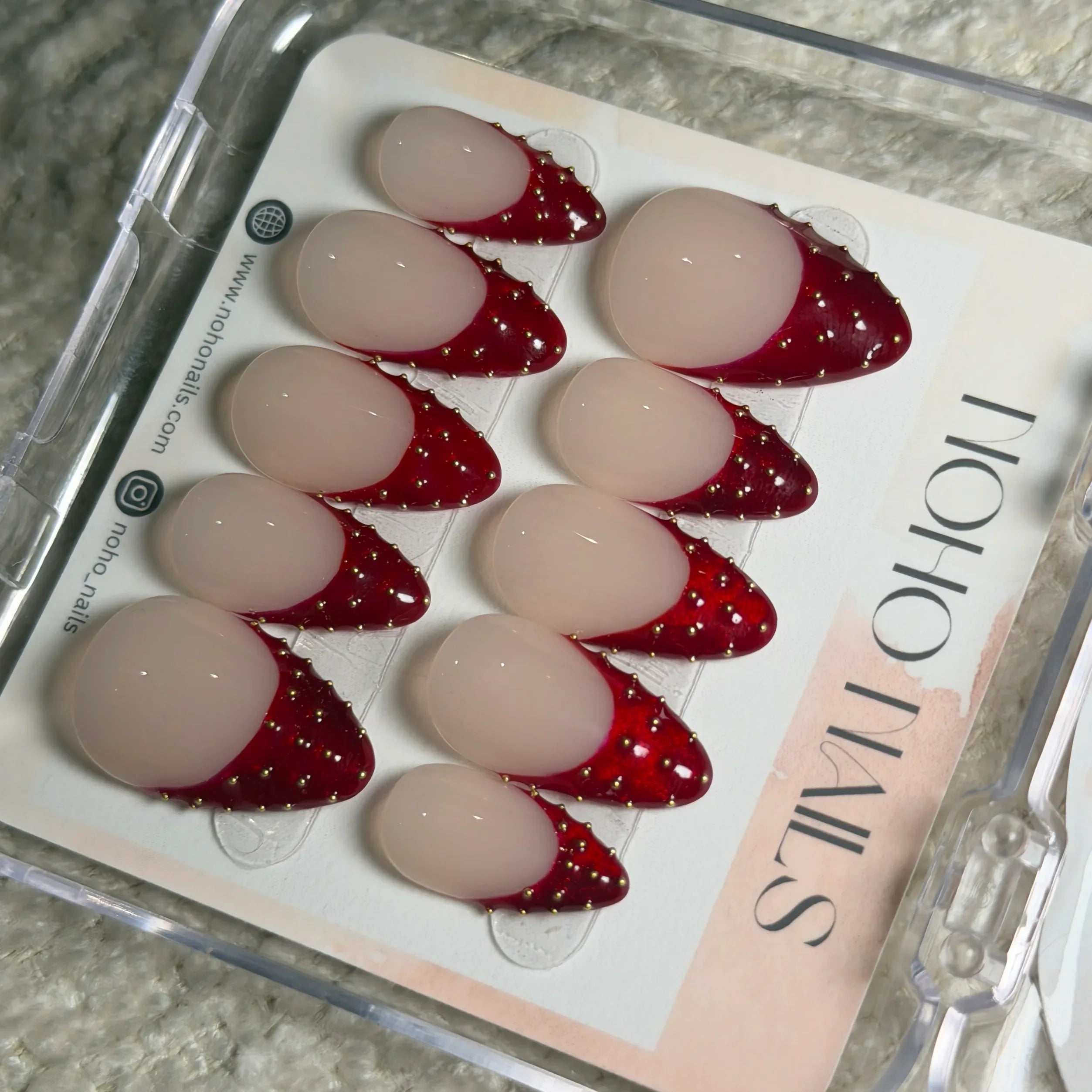 Studded Scarlet - Noho Nails
