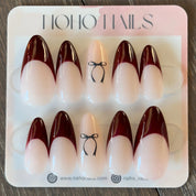 Bordeaux Bows - Noho Nails